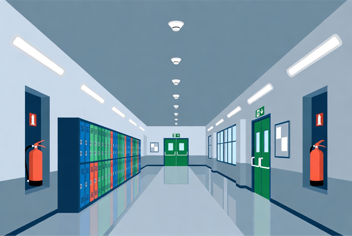 Illuminated Green Emergency Exit Sign